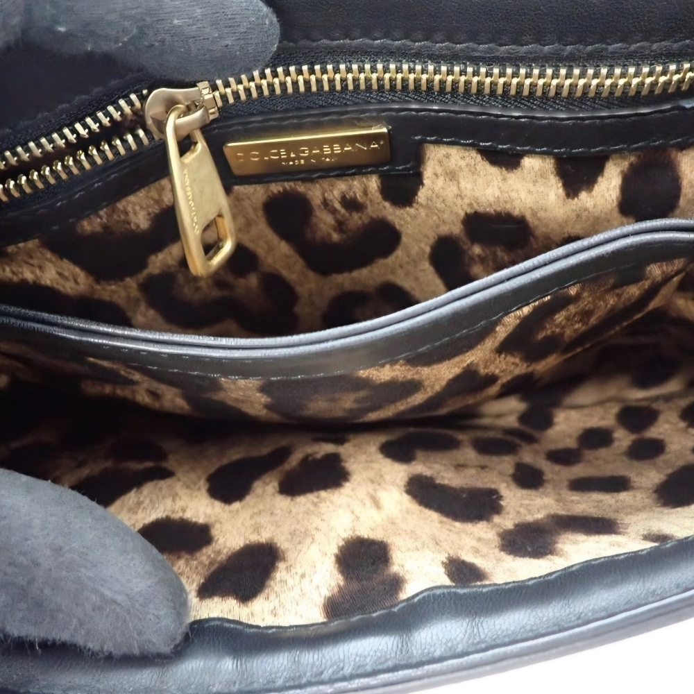 Dolce & Gabbana Black Lace & Beige Crossbody Bag with Gold Hardware authentic - Picture 8 of 13